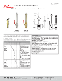 Thumbnail of document Manual - PFT Paddlewheel Flow Sensor